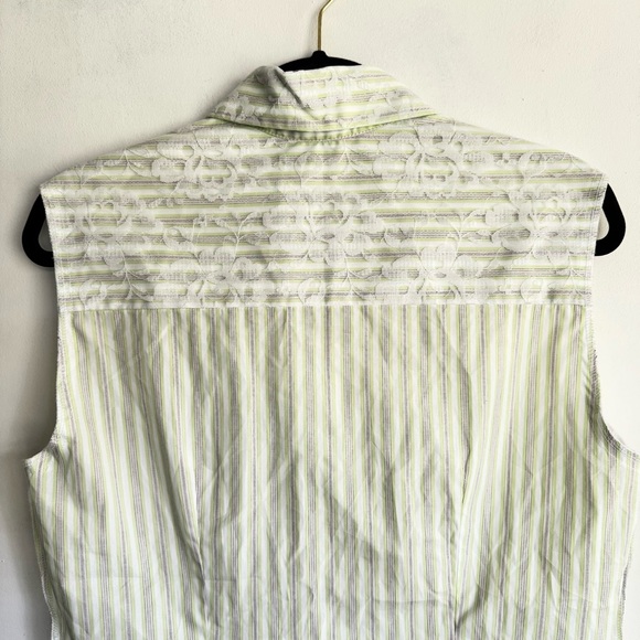 Ears Of Buddha Chrissy Sleeveless Silk Button Down Top Lace Detail Size XS‎ - Picture 7 of 13